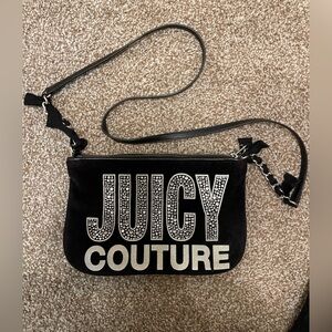 RARE! Juicy Couture Black Rhinestone Logo Shoulder Bag 2013